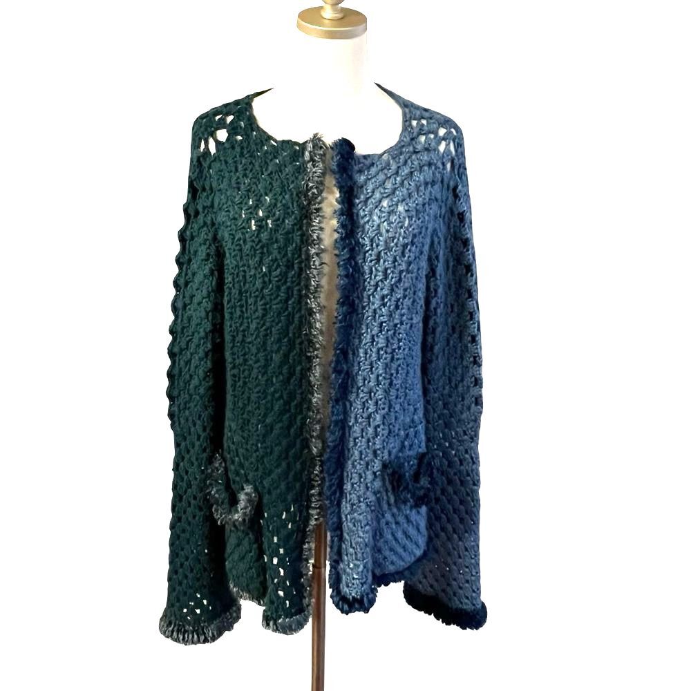 Womens Handmade Crocheted Cottage Fairy Cardigan Sweater Granny Boho Goblincore